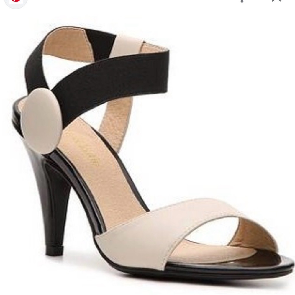 Kelly & Katie Black and Cream Heels